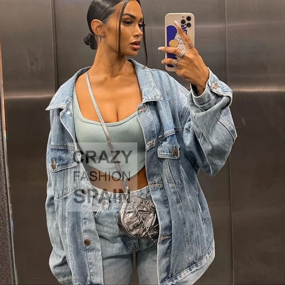 Zara Blue Gray Seamless Corset Top - Picture 5 of 16